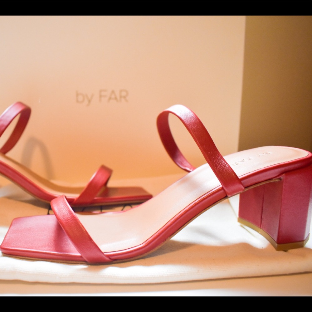 BY FAR Red Tanya Sandals ❤️ *NEW* - Picture 7 of 11